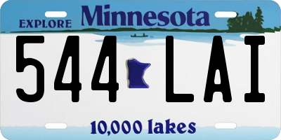 MN license plate 544LAI
