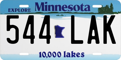 MN license plate 544LAK