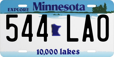 MN license plate 544LAO