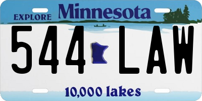 MN license plate 544LAW