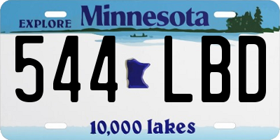 MN license plate 544LBD