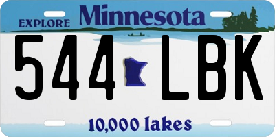 MN license plate 544LBK