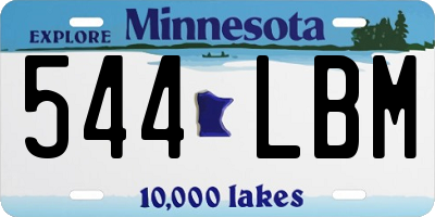 MN license plate 544LBM