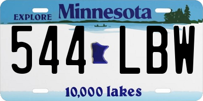MN license plate 544LBW