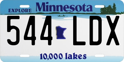MN license plate 544LDX