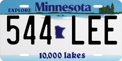 MN license plate 544LEE