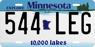 MN license plate 544LEG