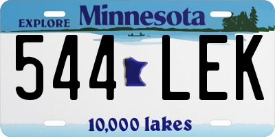MN license plate 544LEK
