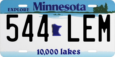 MN license plate 544LEM