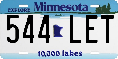 MN license plate 544LET