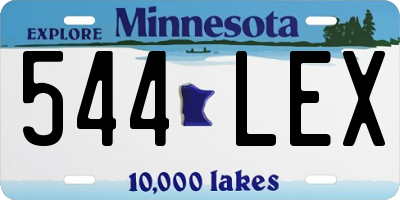 MN license plate 544LEX