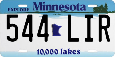 MN license plate 544LIR