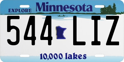MN license plate 544LIZ