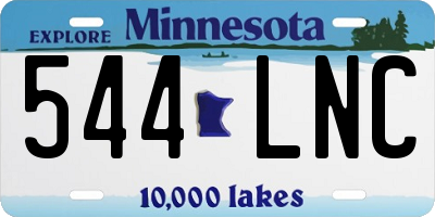MN license plate 544LNC