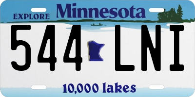 MN license plate 544LNI