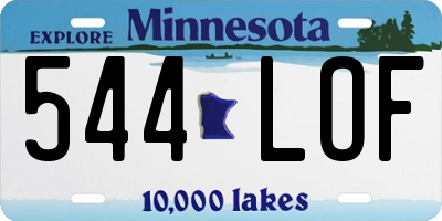 MN license plate 544LOF