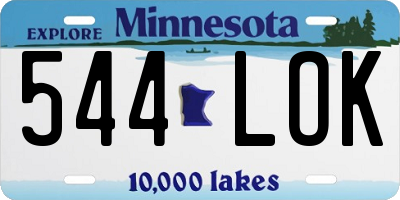 MN license plate 544LOK