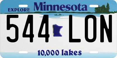 MN license plate 544LON