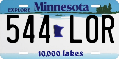 MN license plate 544LOR