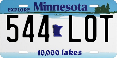 MN license plate 544LOT