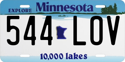 MN license plate 544LOV