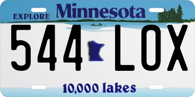 MN license plate 544LOX