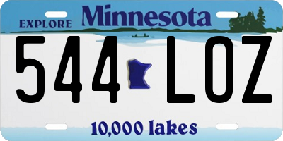 MN license plate 544LOZ