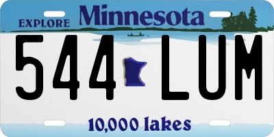 MN license plate 544LUM