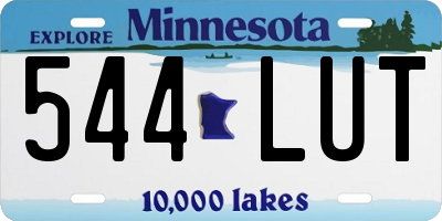 MN license plate 544LUT