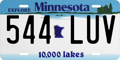 MN license plate 544LUV