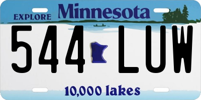 MN license plate 544LUW