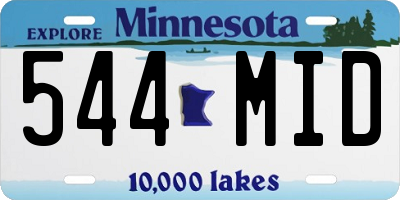 MN license plate 544MID