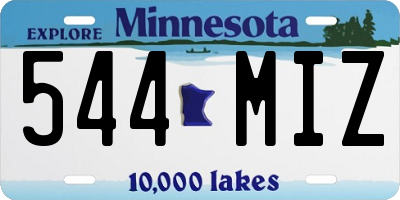 MN license plate 544MIZ