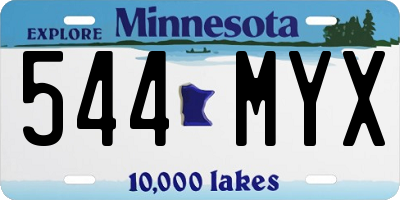 MN license plate 544MYX
