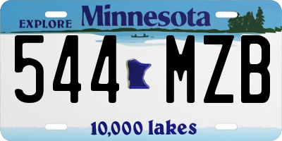 MN license plate 544MZB