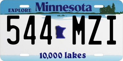 MN license plate 544MZI