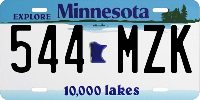 MN license plate 544MZK