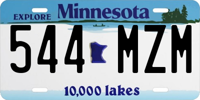 MN license plate 544MZM