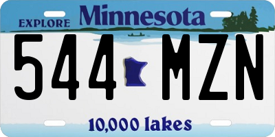 MN license plate 544MZN