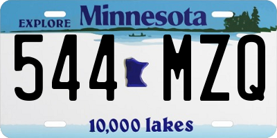 MN license plate 544MZQ