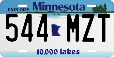 MN license plate 544MZT
