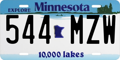 MN license plate 544MZW