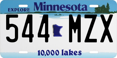 MN license plate 544MZX