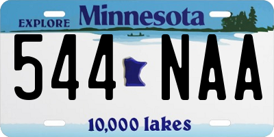 MN license plate 544NAA