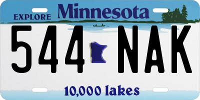 MN license plate 544NAK