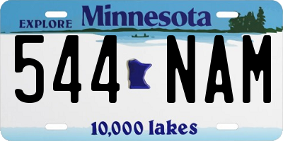 MN license plate 544NAM