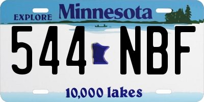 MN license plate 544NBF