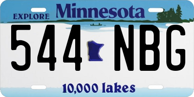 MN license plate 544NBG