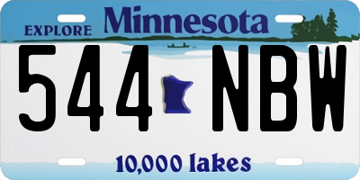 MN license plate 544NBW