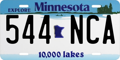 MN license plate 544NCA